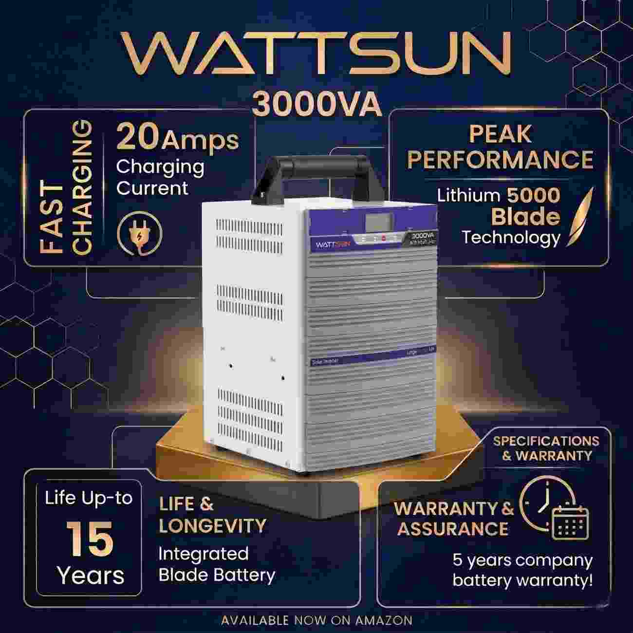 Wattsun Inverter 3KVA with Up to 15-Year Life